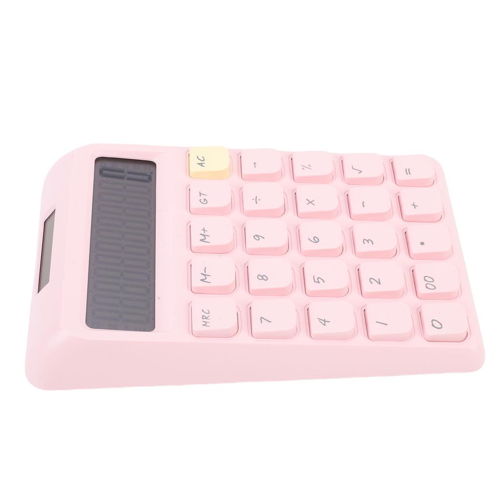 Solar Calculator 12 Digits Large Display Responsive Mechanical Buttons Cute Basic Standard Calculator for   Study