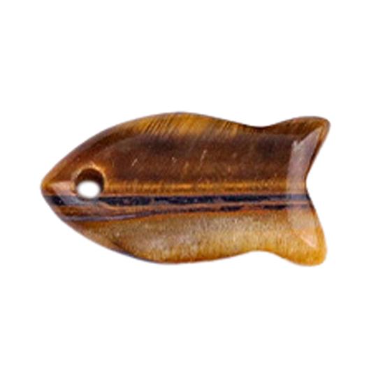 

22mm Small Fish Pendant with Six Rare Faux Crystals Handmade Natural Materials Polished Smooth DIY Jewelry Charm Random Style