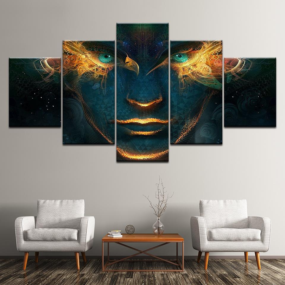 

Canvas Painting human face art work 5 Pieces Wall Art Painting Modular Wallpapers Poster Print for living room Home Decor 20x35 20x45 20x55cm