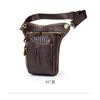 Head Layer Cowhide Men's Motorcycle Leg Bag European American Retro Crocodile Pattern Genuine Leather Riding Waist Hanging
