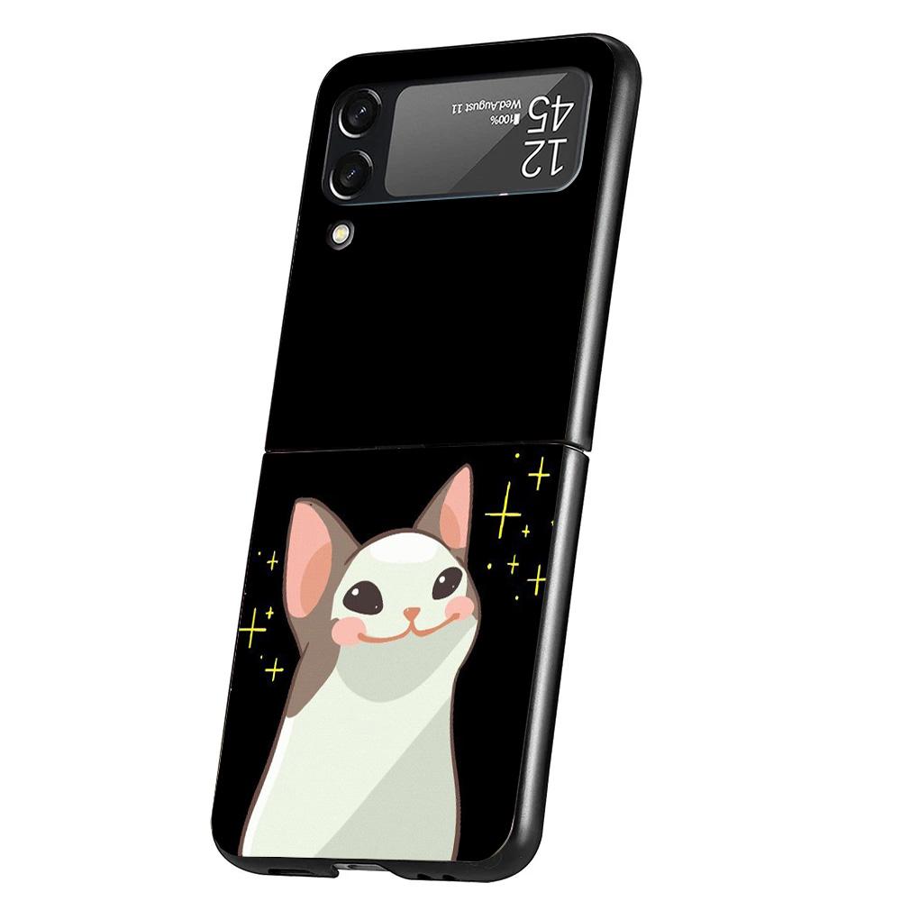 Cute Cartoon Lucky Cats Cover Phone Case For Samsung Galaxy Z Flip 7 6 5 4 3 5G Flip7 Flip6 Flip5 Flip4 Flip3 Black Fundas Shell