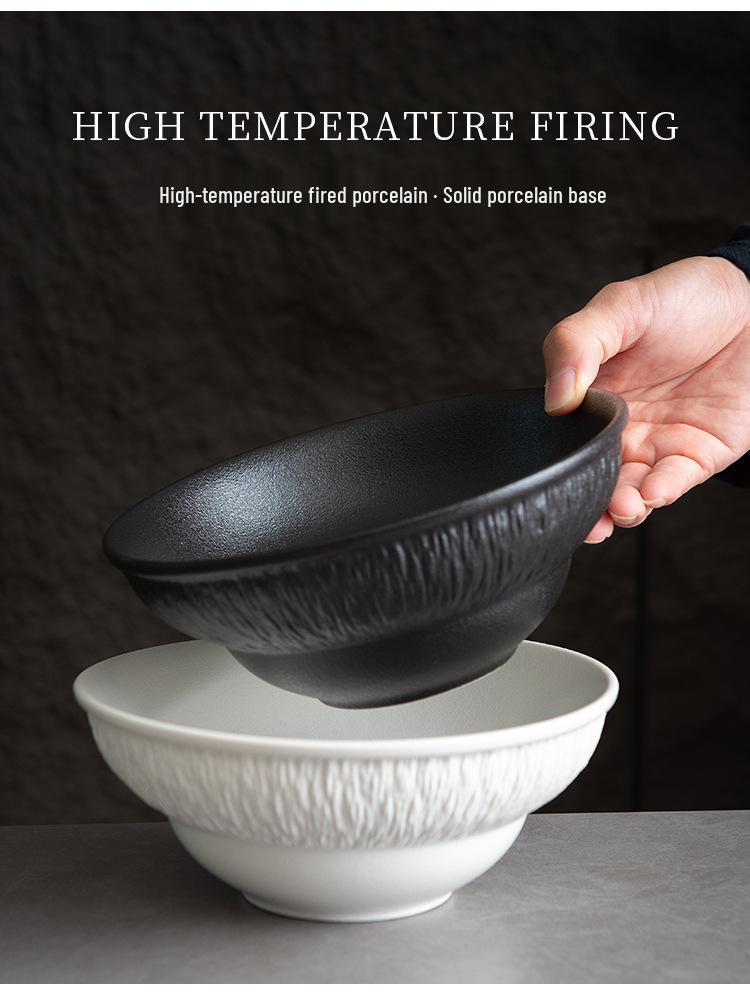 Premium Large Ramen & Luosifen Ceramic Bowl – Conical Hat Design for Noodles, Soup, Mixed Rice, Salad