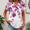 Tops para Mujer Camiseta de Manga Corta Camisas de Verano con Cuello en V Blusas de Trabajo Túnica de Negocios