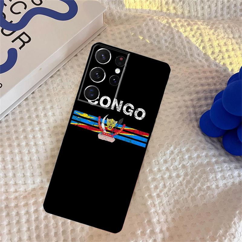 Congo Democratic Republic Flag Phone Case For Samsung Galaxy S25 Ultra S9 S10 S20 S22 S21 FE S23 S24 Plus Portector Cover