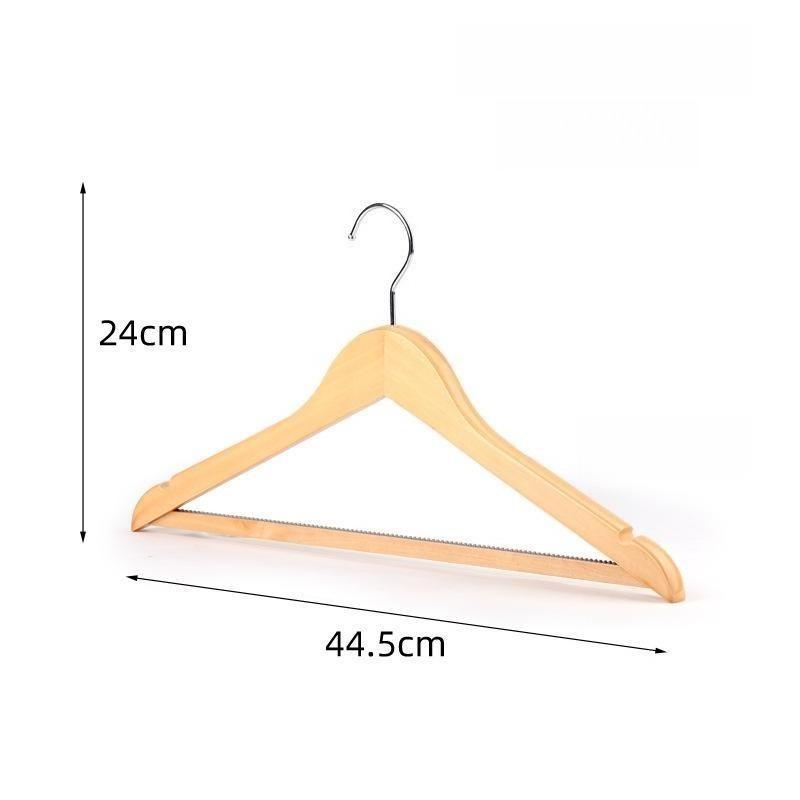 1pc Wooden Hangers Solid Wood Coat Hanger Heavy Duty, Smooth Finish High-Grade Wooden Clothes Hanger with Non Slip Pant Bar, 360° Swivel Hook