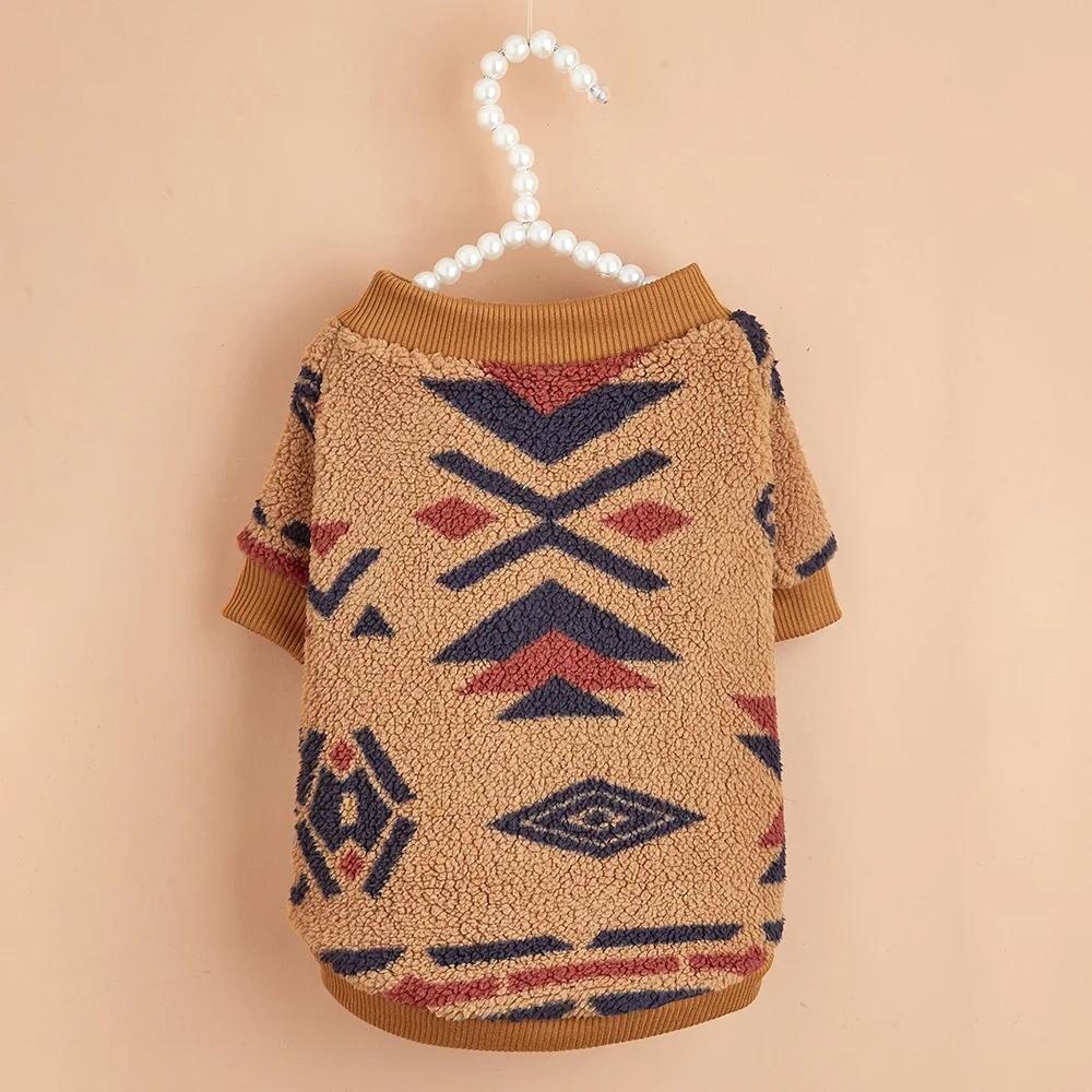 Ethnic Style Pet Clothes for Small Dogs Winter Warm Puppy Dog Cat Sweater French Bulldog Pomeranian Clothing Mascotas Pullovers