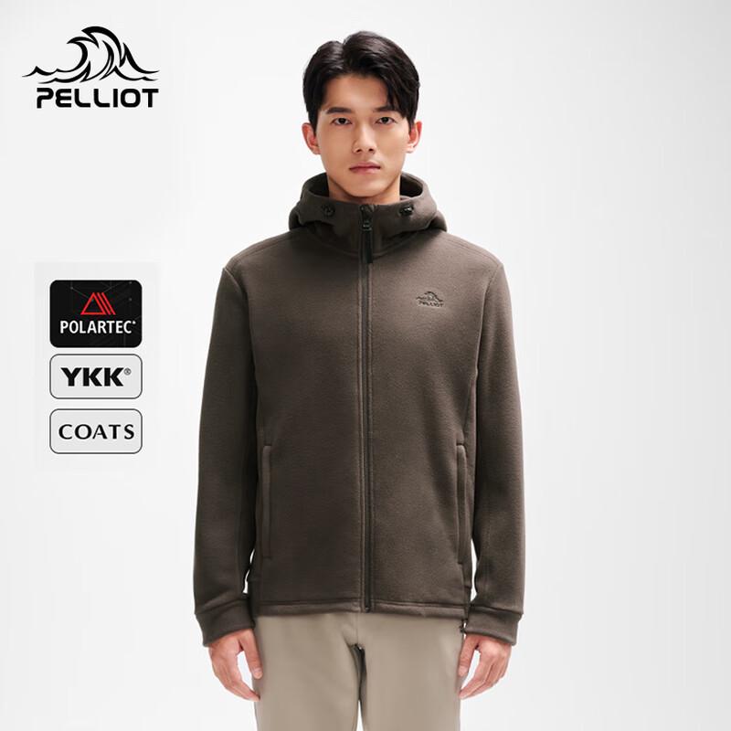 PELLIOT Men's Outdoor Windproof Warm Hooded Fleece Jacket