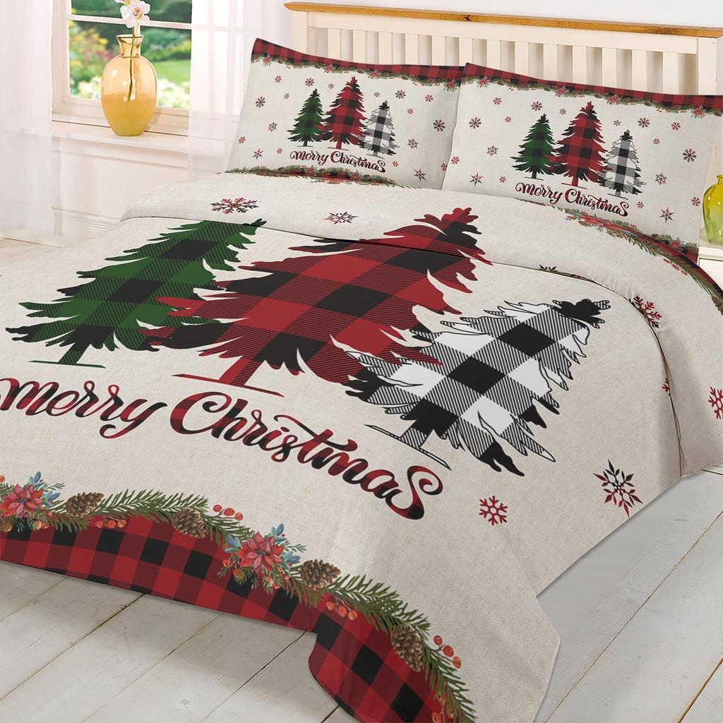 Comforter Christmas Xmas Tree Queen Size Soft Comfortable And Warm Printed For Boys And Girls Room Decoration