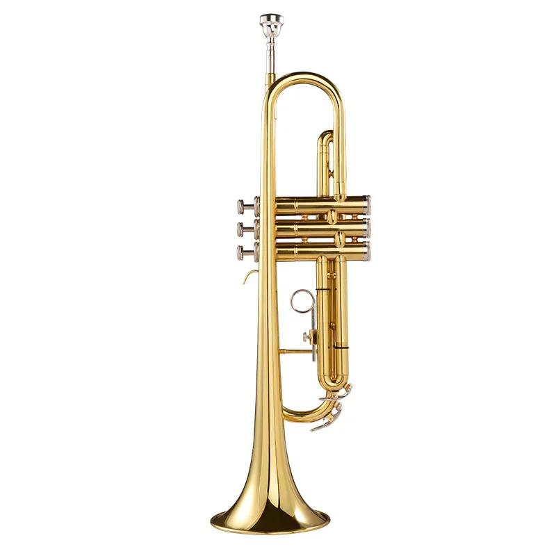 Gold Trumpet Bb Professional Brass Instrument Exquisite Trompete Mouthpiece Strap Case Beginner Musical Instrument Accessories