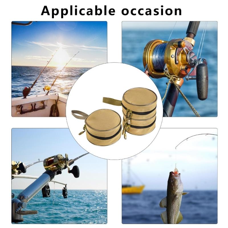 Round Fishing Reel Case Fishing Baits Bag Tackle Storage Bag Fishing Reel Protective Bag Outdoor Fishing Tackle Bag
