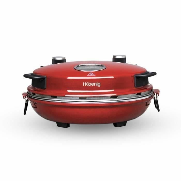 HKOENIG Pizza Oven - NAPL350 - 32cm Cooking Plate - Temperature Up To 350°C - Red - 1200 W