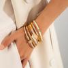 Htpwe Stainless Steel Zirconium Shell Bracelet For Women 18k Gold Plated Couple Holiday Gift Bracelet Party Daily Zircon