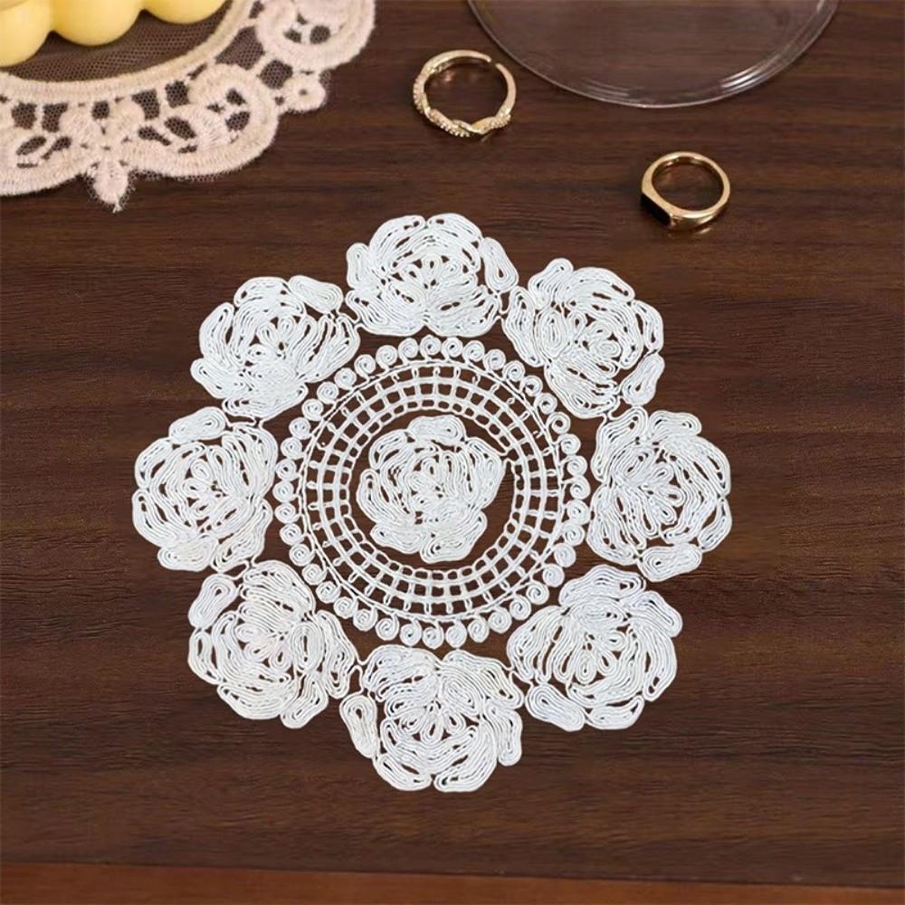 Hollowed-out Lace Placemat Modern Crochet Doilies Decorative Table Place Mats  Wedding Decor