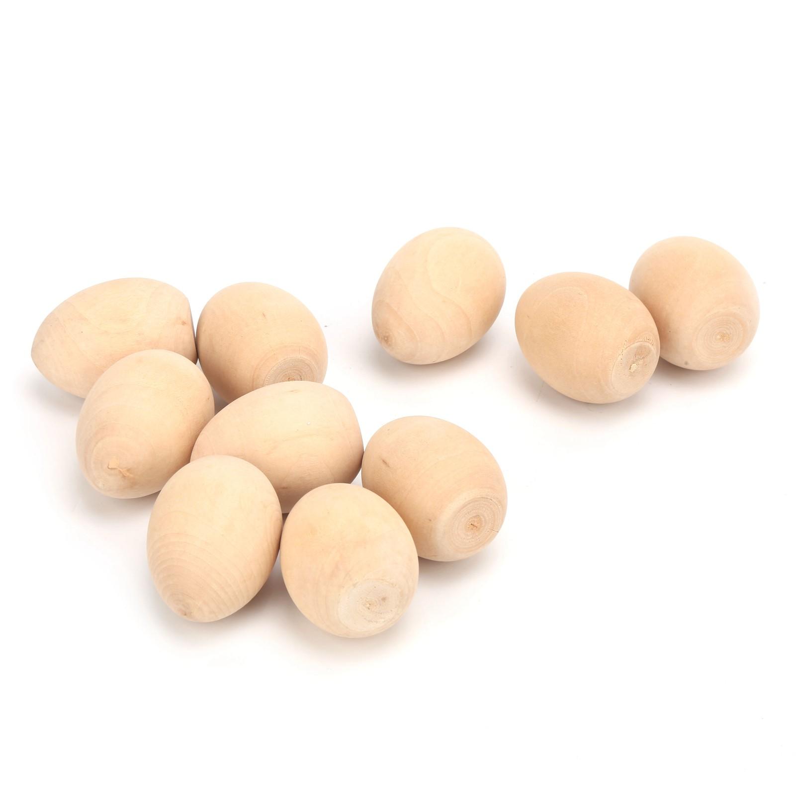 

10 шт. Деревянные яйца Яркие Легкие Портативные Нелегко ломающиеся Пищевая игрушка Искусственные яйца для семейного украшения M