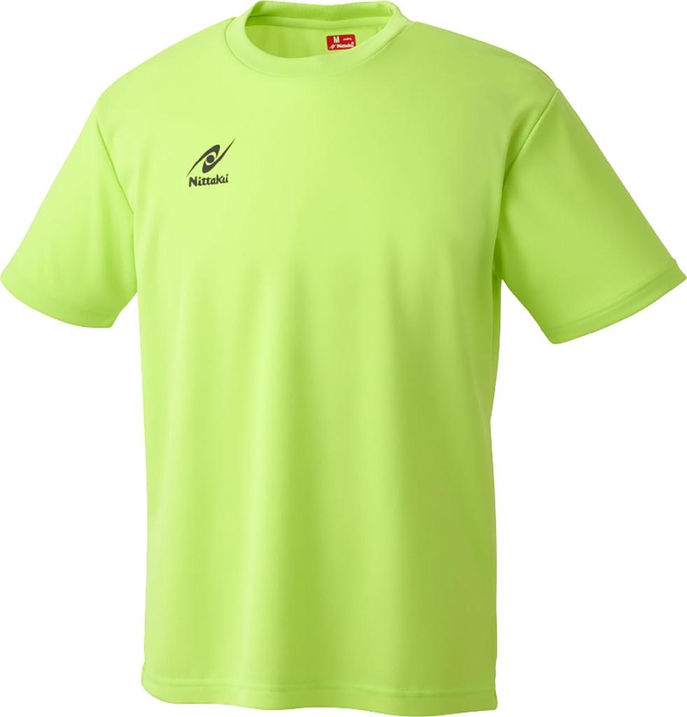 Nittaku Table Tennis Short Sleeve Dry Light Size M Shirt, Unisex, Moisture-Wicking, Quick-Drying, Lightweight, T-Shirt, Green,
