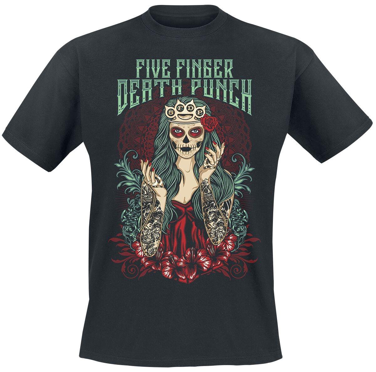 

Five Finger Death Punch Sugar Skull Girl Print T Shirt 100 Cotton Casual Neutral Tee Heavy Metal Streetwear S