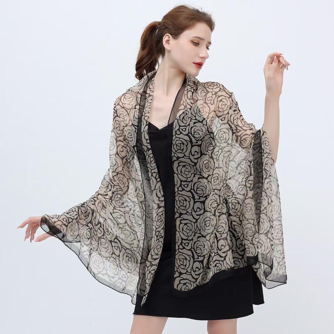 

180*130 см модные шарфы солнцезащитный пляжный шарф женский шелковый мягкий шарф и уход за шеей длинный легкий платок на все сезоны 180*130cm