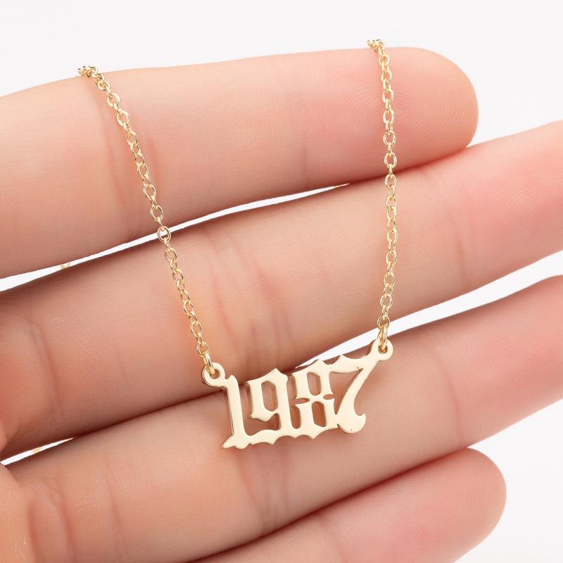 2025 Stainless Steel Year Necklace – Birthday Pendant, Bestie Gift, Versatile Slimming Chain