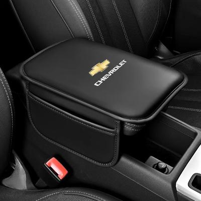 FBQ4  Car Armrest Cushion Leather Arm Rest Box Pad With Storage Bag For Corvette Montana TrailBlazer Silverado Traverse Bolt