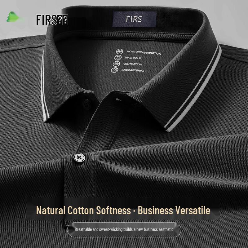 Men s Business Casual Long Sleeve Polo Shirt 5XL