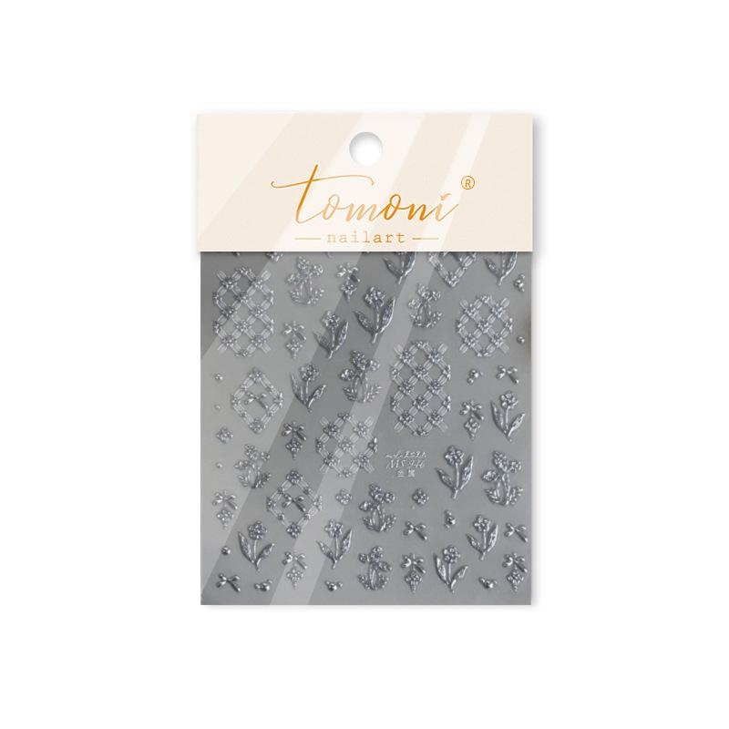 Tomoni & Moshu High-End Gold Foil Flower Nail Art Stickers