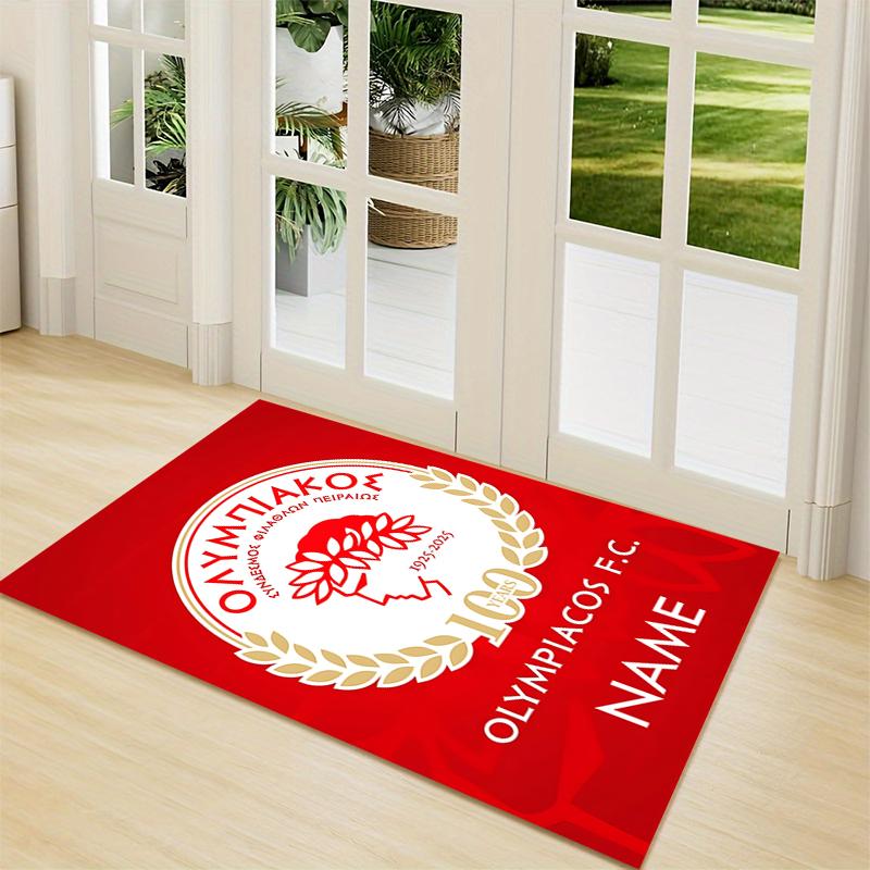 Custom Name Royal Soccer Team Crest Carpet Rug Customizable Soft Washable Anti-Slip Home Living Room Sofa Mats Personalized Rug. 0909209