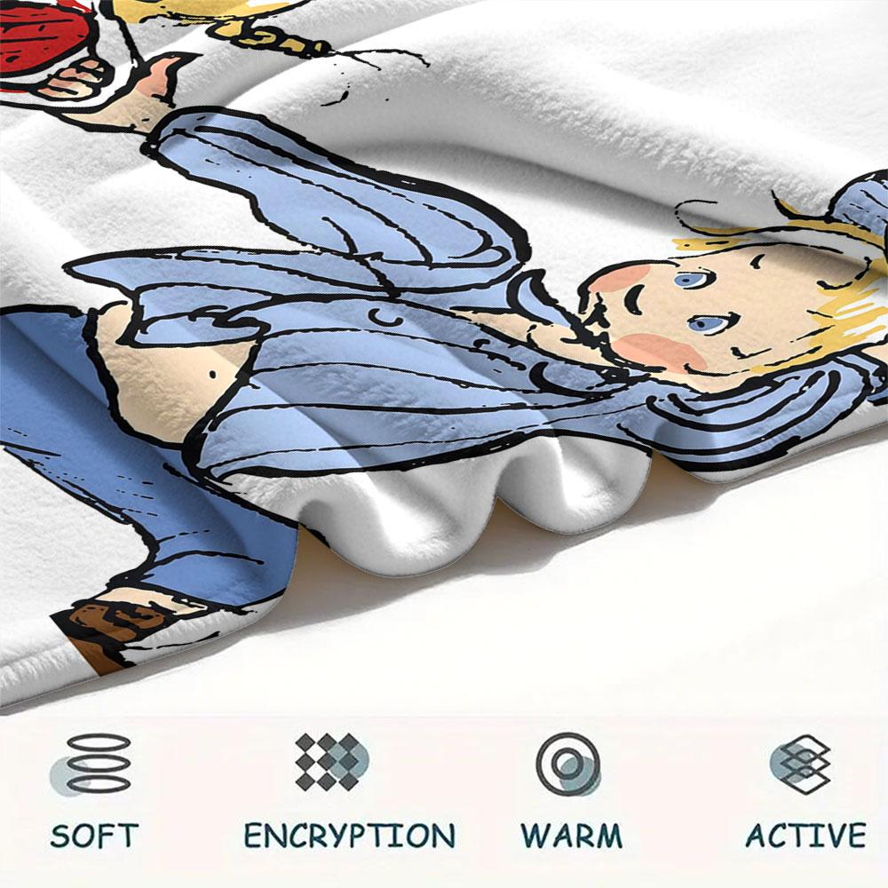 Emil of Lonneberga Art Printed Flannel Blanket, soft throw for bedroom sofa, washable, fan merchandise, great gift.