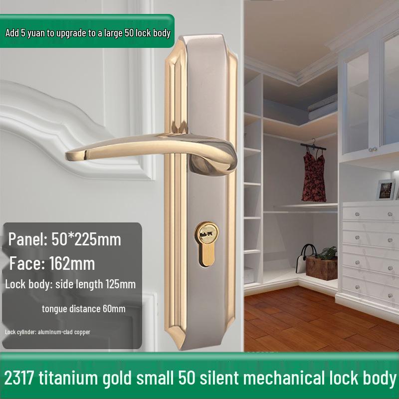 Univerzální magnetický černý vnitřní zámek kliky dveří pro dřevěné dveře ložnice