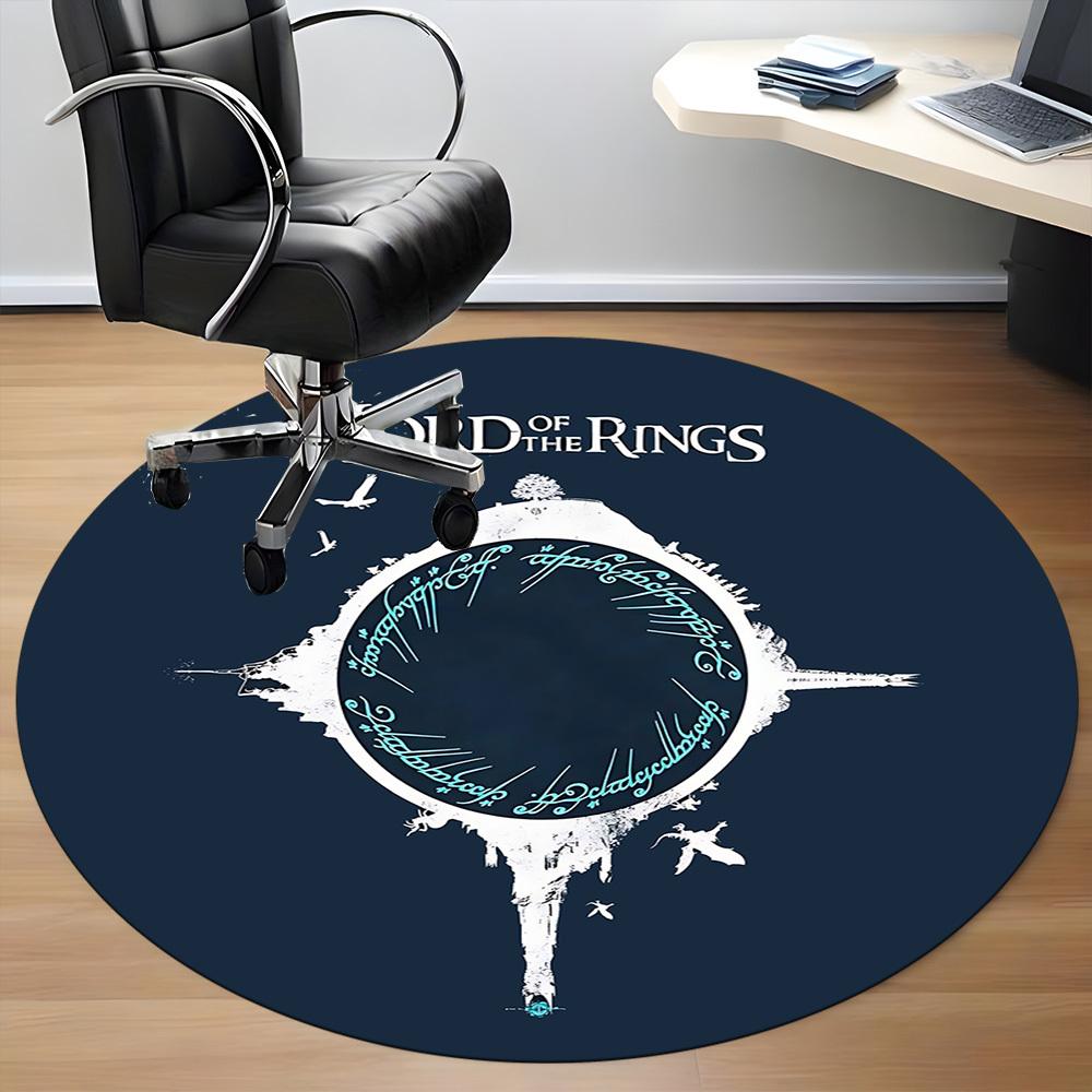 1pc Lord of the Rings Office Round Area Rug, Indoor Mat Suitable For Office, Under Office Chairs Bedroom Living Room Home Decor, Room Deco