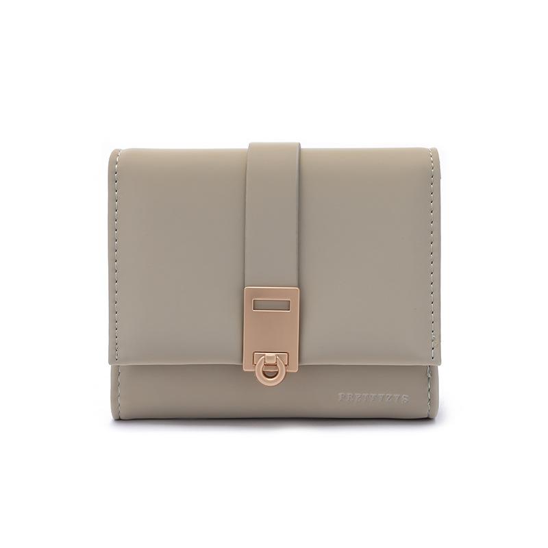 Женский короткий кошелек, простая пряжка, сумка, кожаный кошелек Niche зелёный