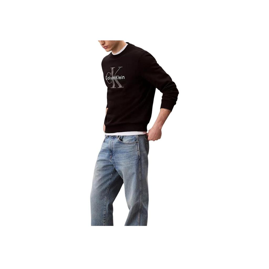 Calvin Klein Sweat-shirt Homme Minimaliste Confortable Polyvalent Décontracté Col Rond Logo 40BM801-UB1