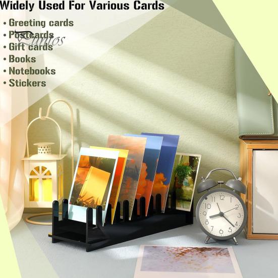 1/2/3 Pcs 12 Tier Greeting Card Display Stand Acrylic Postcard Booth Art Display Rack Bookmark Storage Holder for Retail Counter Desk Tabletop