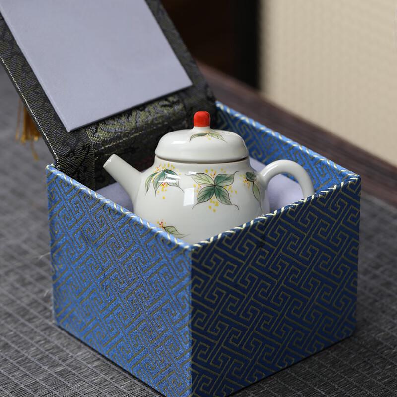 Hand-Painted Osmanthus Chinese Ceramic Teapot