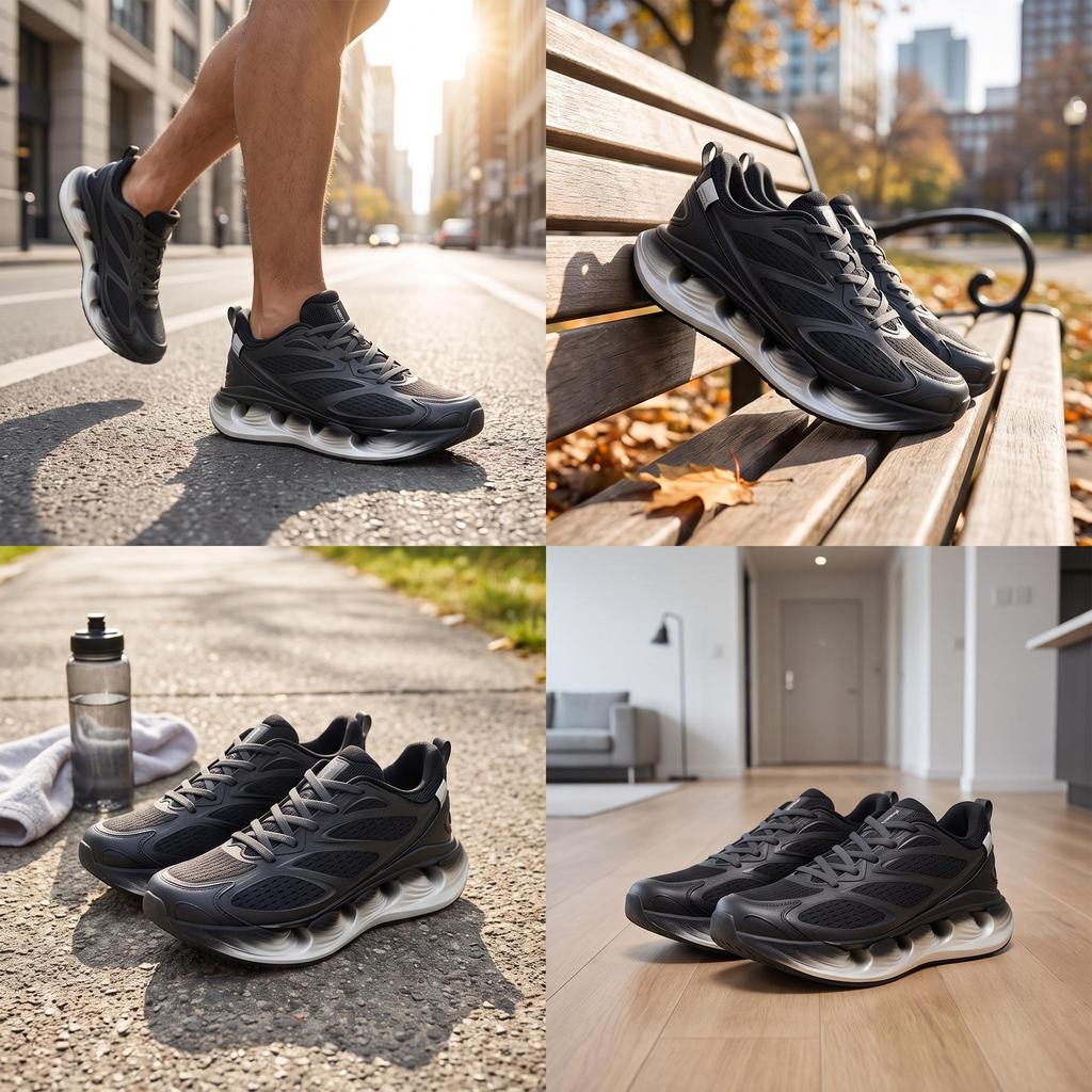 Anta Ultra Foldable Shoes Comfortable Breathable Mesh Low Top Running Shoes Men sneaker Black Gray 112625501-3
