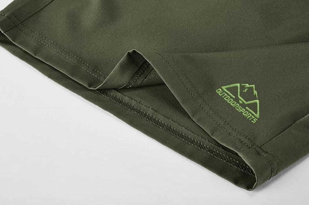 Outdoor Shorts with Zipper 01 Size XL Men's Shorts, Sweat-Wicking, Quick-Drying, Sports/Running Pockets, Green,