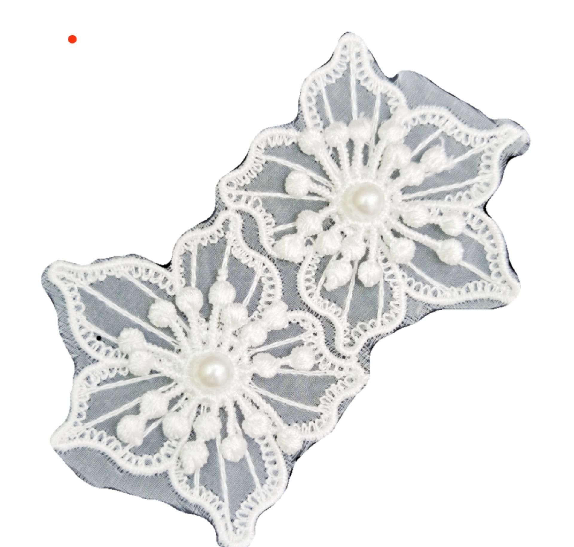 

Lolita Organza Embroidered Lace Beads Barcode Women S Clothing Children S Jewelry Diy Clothing Accessories white * one size