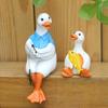 Yousheng 2Pcs Cute Duck Statues Waterproof UV Resistant Funny Cartoon Duck Garden Figurines Indoor Outdoor Decorations
