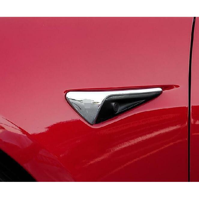 For Tesla Model 3 2017-2020 2021 ABS Chrome Outer Side Camera Cover Trim 2pcs