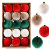 For Bestseller 8cm/15pcs Plastic Velvet-Covered Christmas Baubles Hanging Decorations