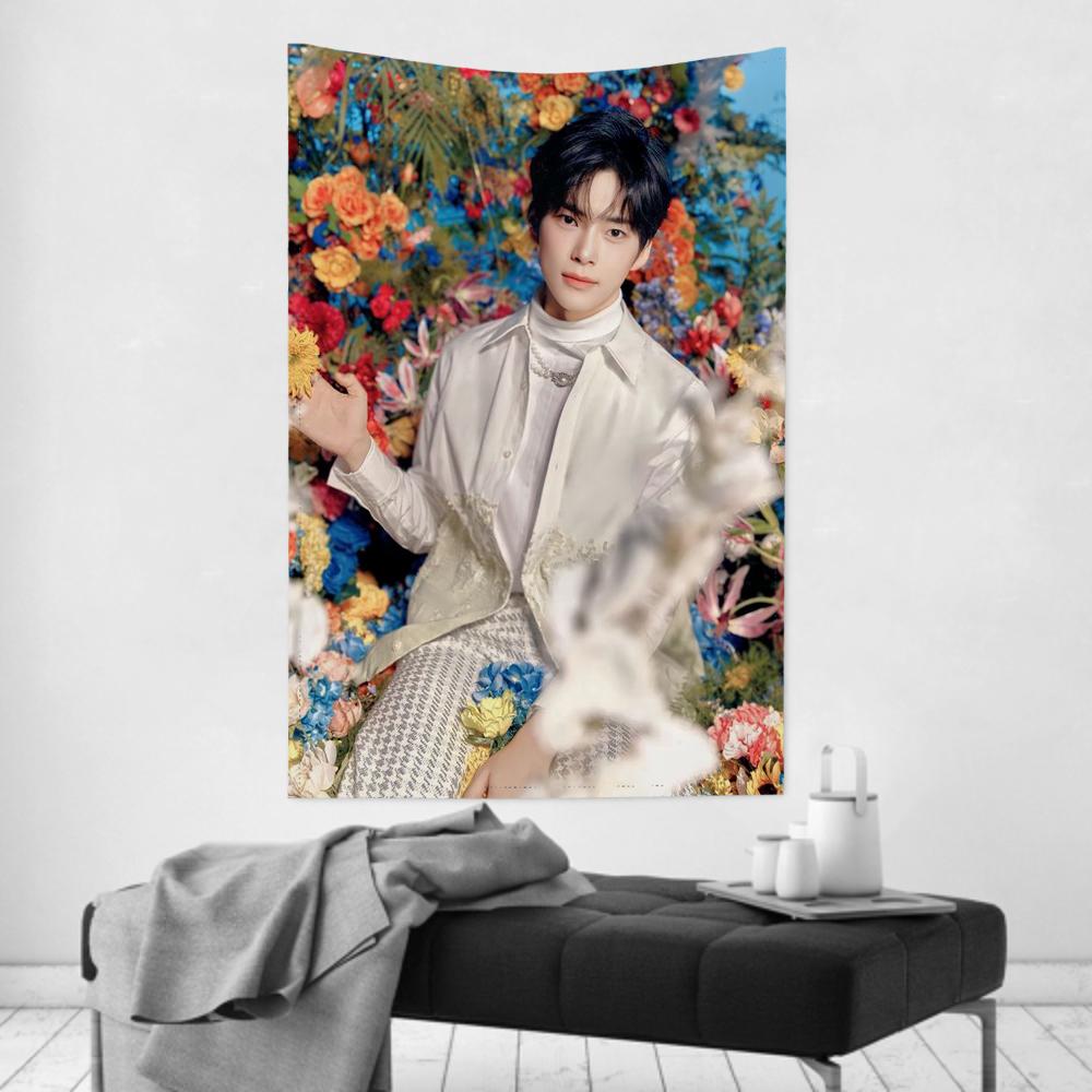 Boy Band Singer Tapestry Room Decor ZZEROBASEONE Wall Cloth Party Hanging Background Room Decor Baby Room