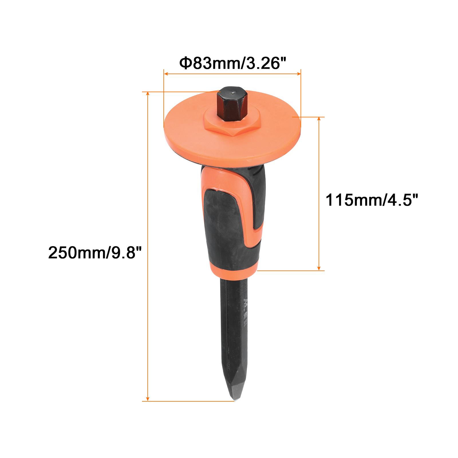 

Masonry Chisel 9.8 11.8 Pointed Head Rock 9.7 11.4 Flat Head Rock Concrete Mortar Stone Brick Chisel with Hand Guard Pointed Head 250mm