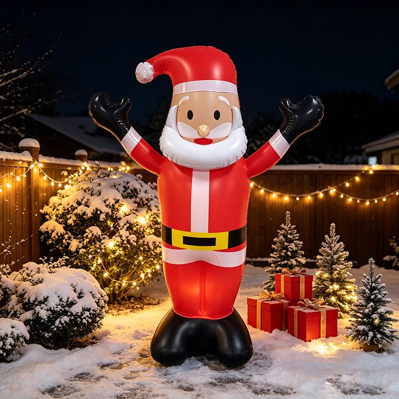 Aufblasbarer LED-Nikolaus-Wackelfigur - Weihnachtsdekoration für den Außenbereich