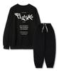 TI.GLAKE Move Different Fleece-Lined Sweatshirt Jogger Training Pants Set Black