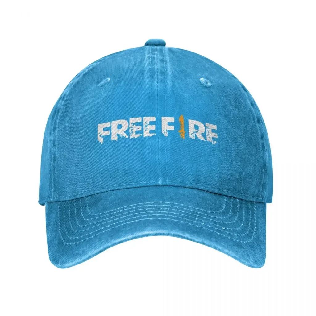 Free Fire Baseball Cap Vintage Distressed Denim Freefire Shooting Game Snapback Hat for Unisex Women Outdoor Workouts Caps Hat