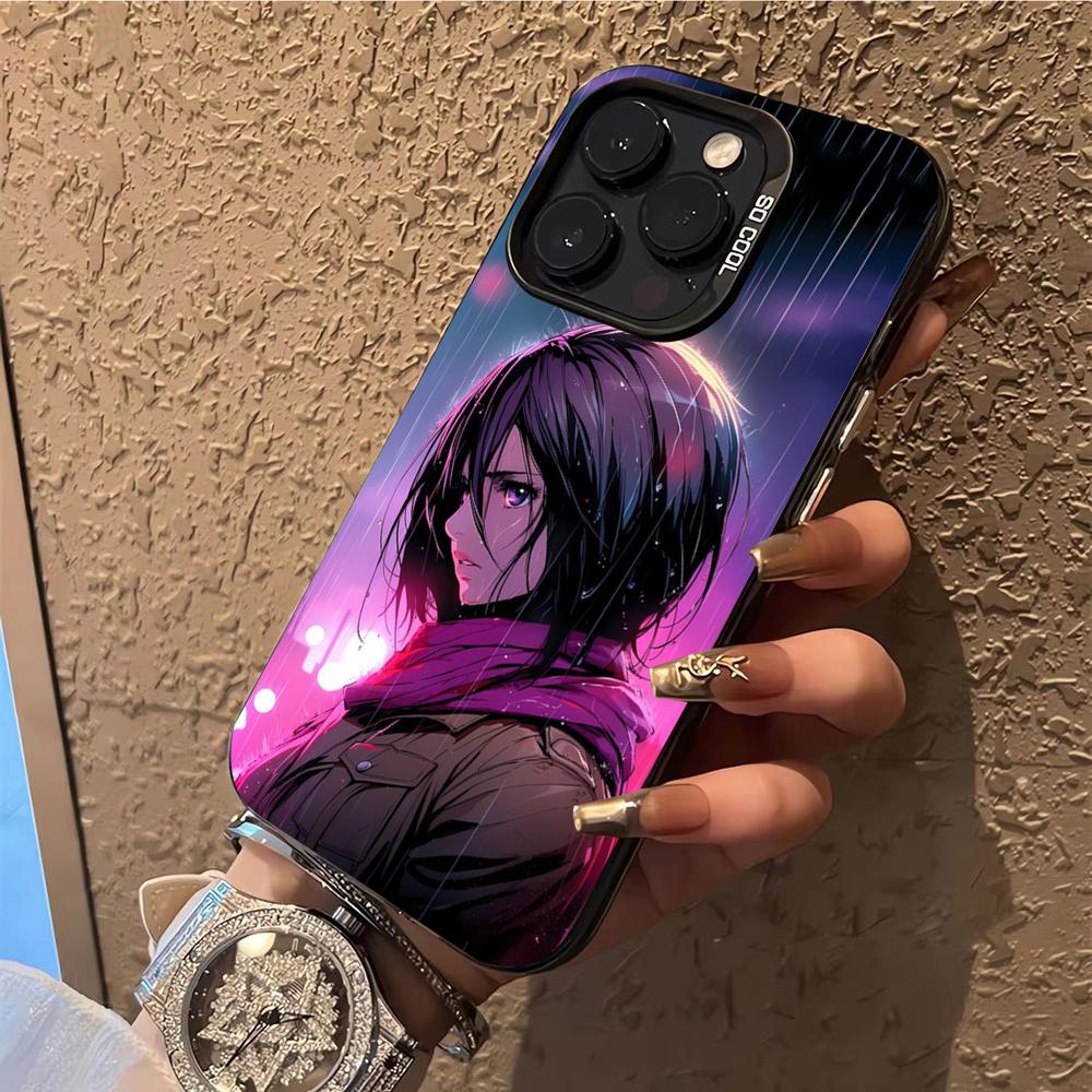 Attack on T-Titan Mikasa Ackerman Phone Case  Phone Case For iPhone 14 16 15 11 12 13 Pro Max Mini Plus Shockproof Cover