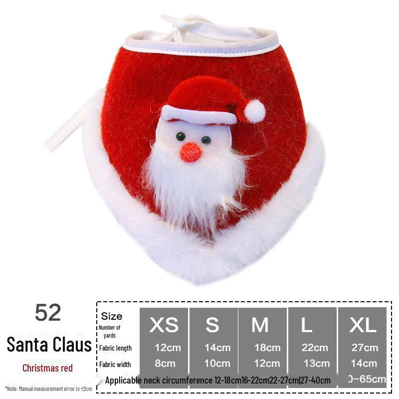 Pet Holiday Dress-Up Scarf with Bow Tie – Christmas & Halloween Dog/Cat Bib Decoration