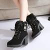 Fashion Suede Women Boots Winter Designer High Heels Shoes for Women 2025 New Short Plush High Platform Ankle Boots Elegant Botas Mujer