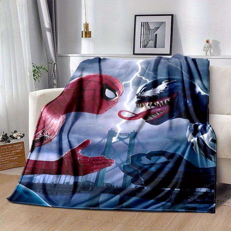 

Spider-man Cartoon Flannel Blanket - Ultra-Soft, Cozy, and Comfortable for Sofa, Bedroom, Camping, and Travel - Four-Season Versatility, Vib 130x150cm