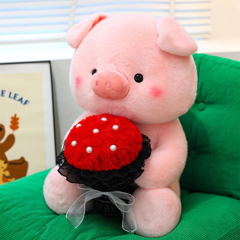 Flower Pig With Plush Toy Animal Stuffed Doll Bedroom Decoration Gift Kids