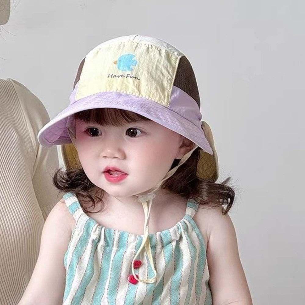 Macaron Color Children Sun Hat Breathable Detachable Cap Comfortable Quick-Dry Bucket Hat Boys